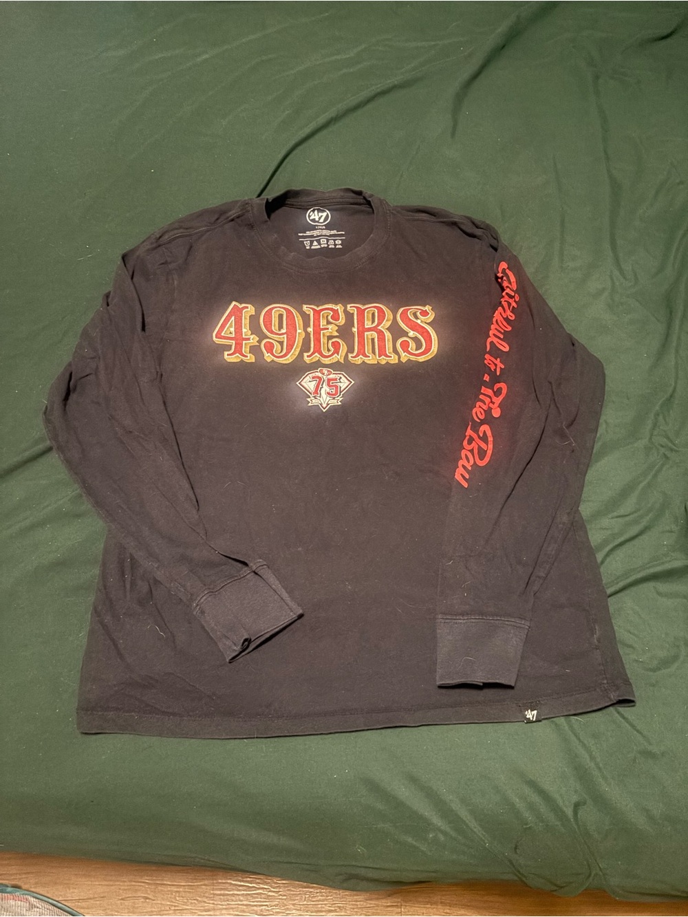 47 San Francisco 49ERS Black Long Sleeve Tee with Red Graphics